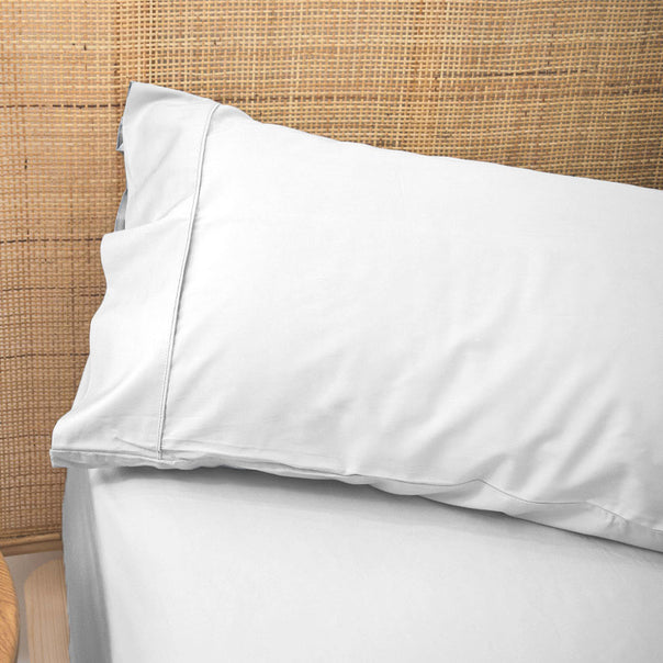 Bamboo Eco 400THC Cotton Queen Pillowcase White