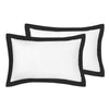 Hotel Deluxe Standard Tailored Pillowcase Pair White and Black