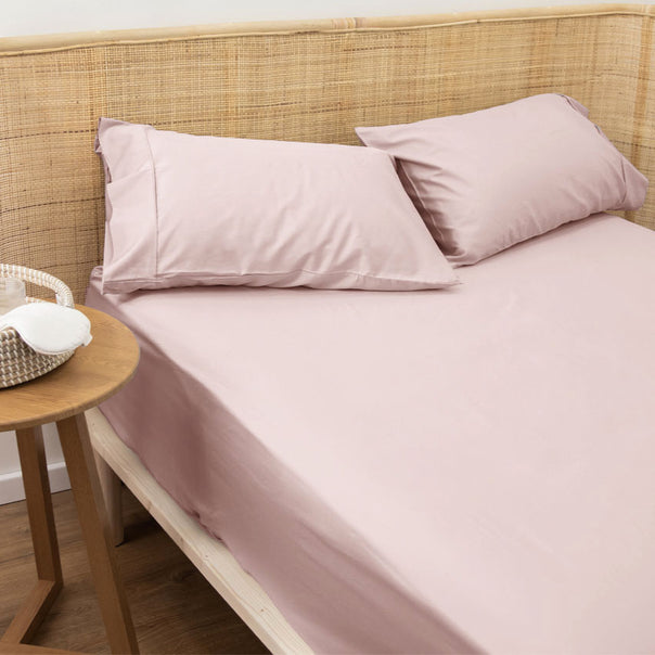 Bamboo Eco 400THC Cotton Mega Fitted Sheet Range Blush
