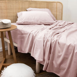 Bamboo Eco 400THC Cotton Sheet Set Range Blush