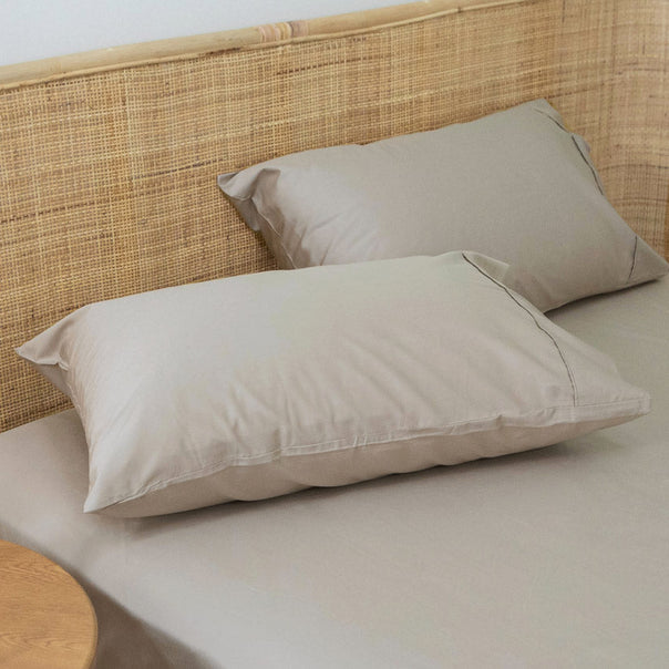 Bamboo Eco 400THC Standard Pillowcase Pair Stone