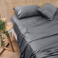 Bamboo Eco 400THC Cotton Mega Sheet Set Range Charcoal