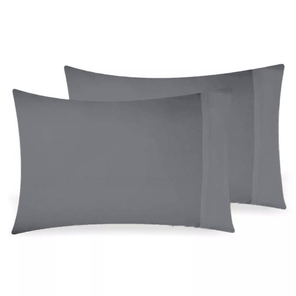 Bamboo Eco 400THC Cotton Standard Pillowcase Pair Charcoal
