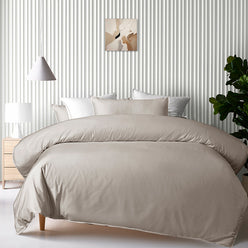 Bamboo Eco 400THC Cotton Quilt Cover Set Range Stone