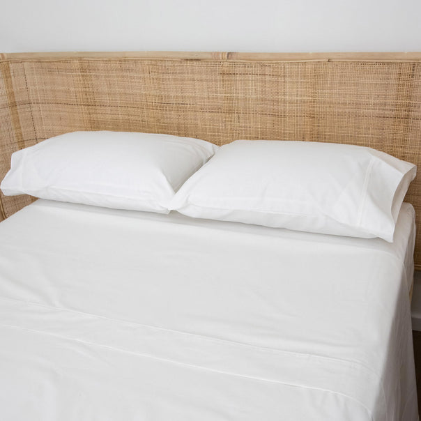 Heavy Hotel Grade 185GSM Cotton Standard Pillowcase Pair White