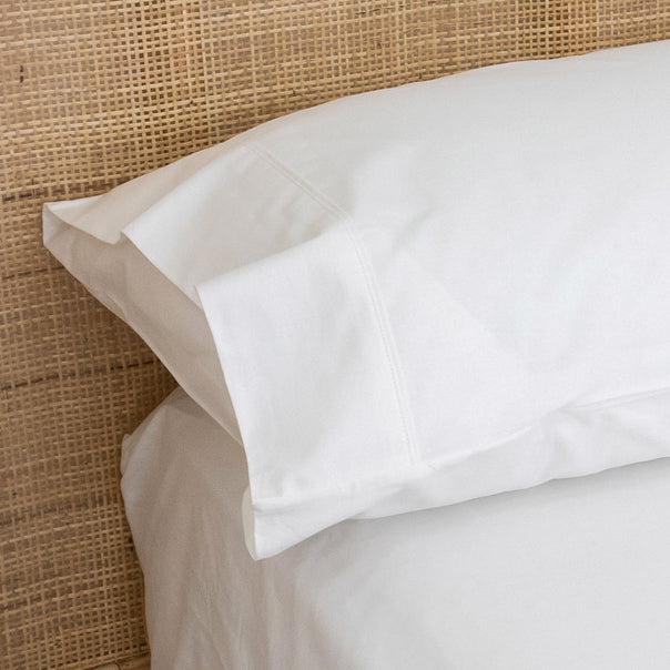 Heavy Hotel Grade 185GSM Cotton Standard Pillowcase Pair White