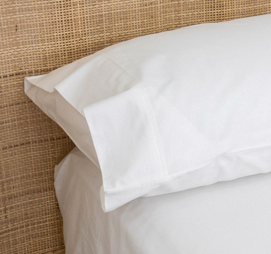Heavy Hotel Grade 185GSM Cotton Standard Pillowcase Pair White