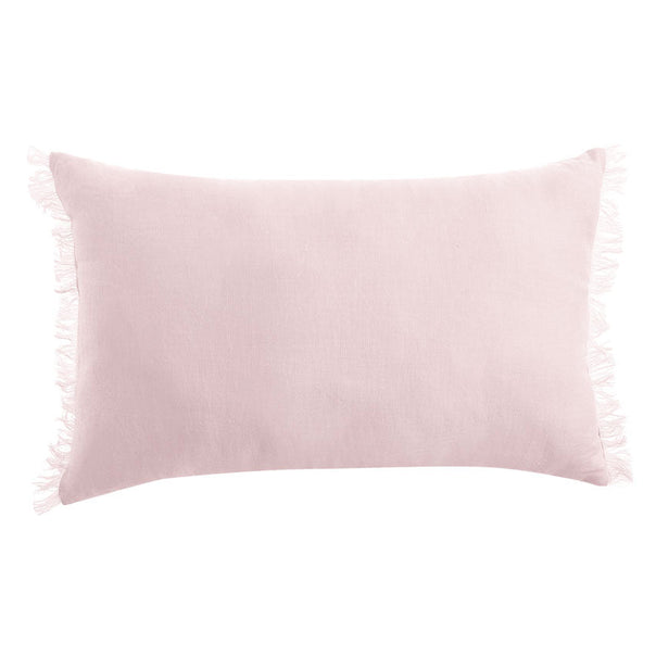 Stonewashed French Linen 35x55cm Cushion Blush