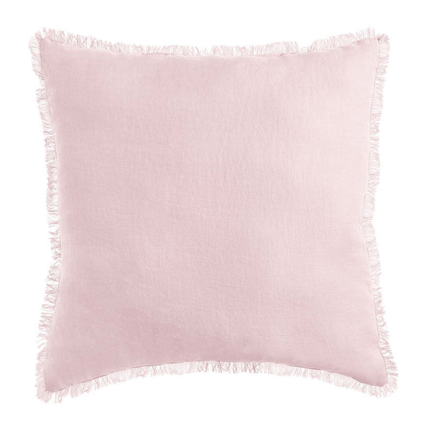 Stonewashed French Linen 55x55cm Cushion Blush