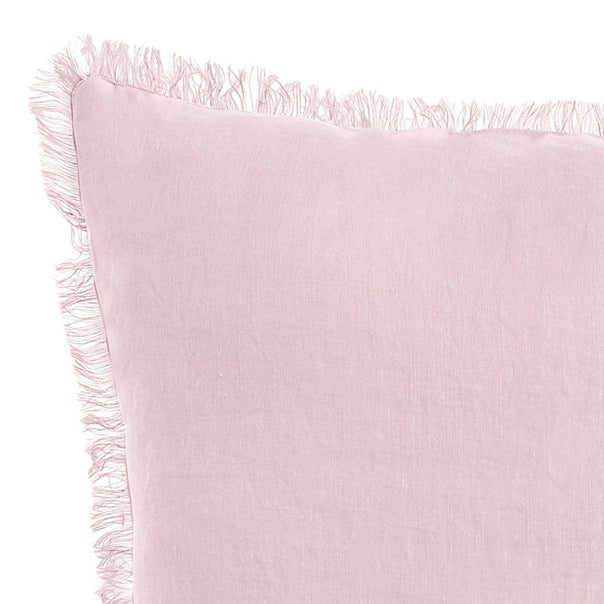 Stonewashed French Linen 55x55cm Cushion Blush