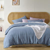 Stonewashed French Linen Quilt Cover Set Range Denim Blue