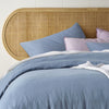 Stonewashed French Linen Quilt Cover Set Range Denim Blue