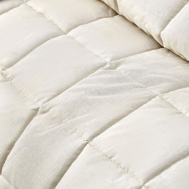 Stonewashed French Linen Coverlet Set Range Natural