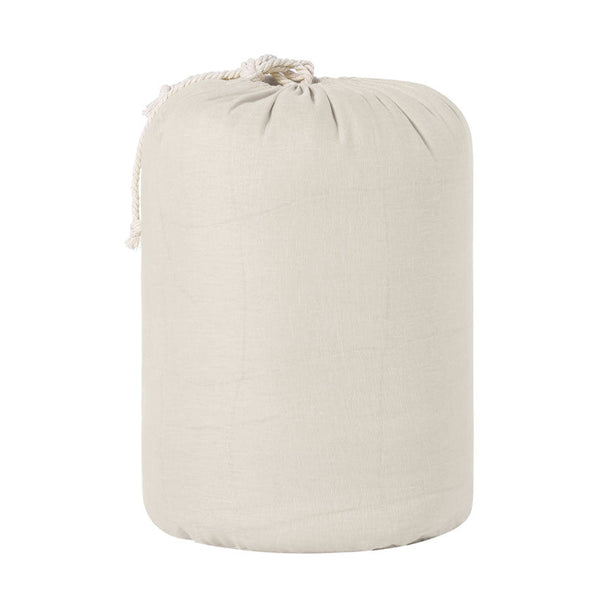 Stonewashed French Linen Coverlet Set Range Natural
