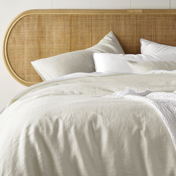 Stonewashed French Linen Quilt Cover Set Range Natural