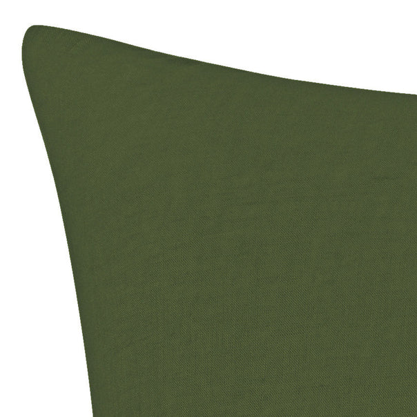 Stonewashed French Linen European Pillowcase Olive