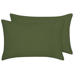 Stonewashed French Linen Standard Pillowcase Pair Olive
