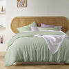 Stonewashed French Linen Quilt Cover Set Range Pistachio