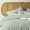 Stonewashed French Linen Quilt Cover Set Range Pistachio