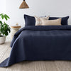 Herringbone Embossed Coverlet Set Range Navy