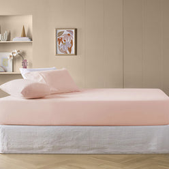 Drift Stonewashed Cotton Mega Fitted Combo Set Range Blush Pink