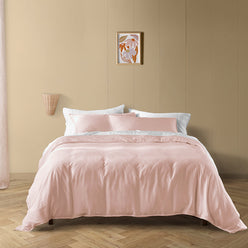 Drift Stonewashed Cotton Quilt Cover Set Range Blush Pink