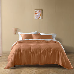 Drift Stonewashed Cotton Quilt Cover Set Range Earth Clay