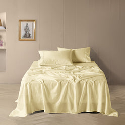 Drift Stonewashed Cotton Mega Sheet Set Range Lemon Yellow
