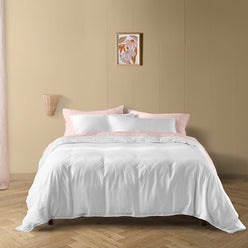 Drift Stonewashed Cotton Quilt Cover Set Range Pure White