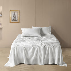 Drift Stonewashed Cotton Mega Sheet Set Range Pure White