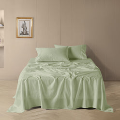 Drift Stonewashed Cotton Mega Sheet Set Range Wild Sage