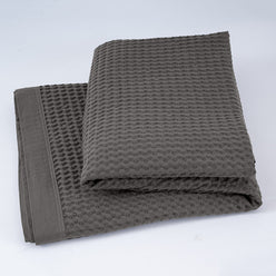 Haven Cotton Waffle Blanket Range Charcoal Grey
