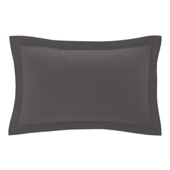 Haven Cotton Waffle Standard Pillowcase Pair Charcoal Grey