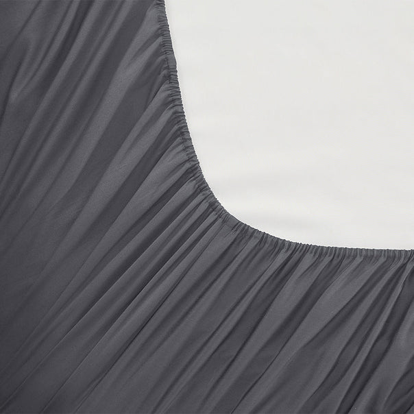 Oxford 300TC Crisp Cotton Percale Fitted Combo Set Range Charcoal Grey