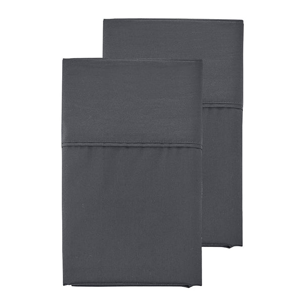 Oxford 300TC Crisp Cotton Percale Fitted Combo Set Range Charcoal Grey