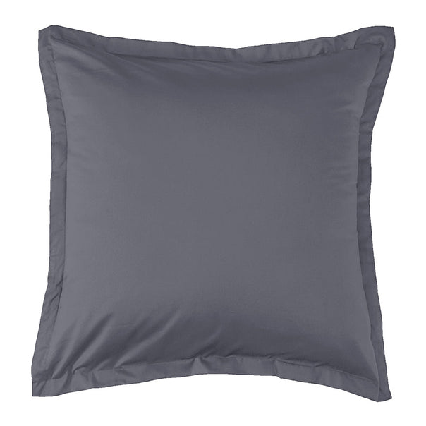 Oxford 300TC Crisp Cotton Percale Tailored European Pillowcase Charcoal Grey