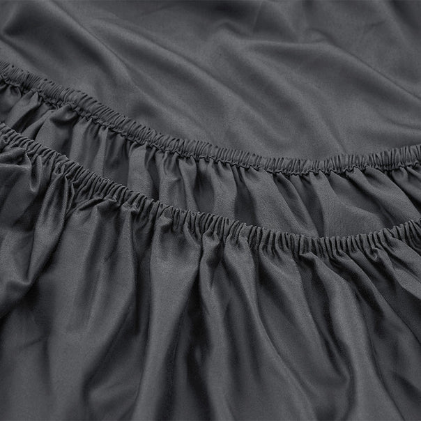 Oxford 300TC Crisp Cotton Percale Sheet Set Range Charcoal Grey