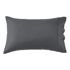 Oxford 300TC Crisp Cotton Percale Standard Pillowcase Pair Charcoal Grey