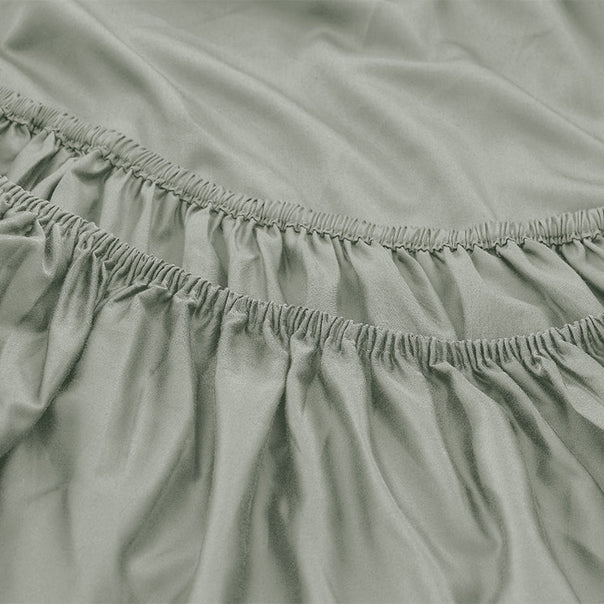 Oxford 300TC Crisp Cotton Percale Sheet Set Range Leafy Sage