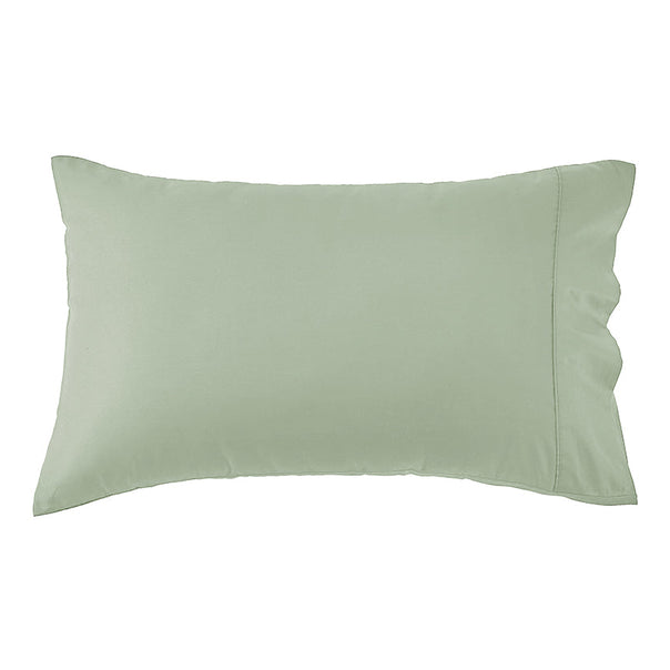 Oxford 300TC Crisp Cotton Percale Sheet Set Range Leafy Sage