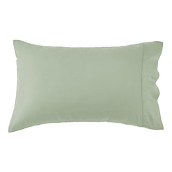 Oxford 300TC Crisp Cotton Percale Standard Pillowcase Pair Leafy Sage