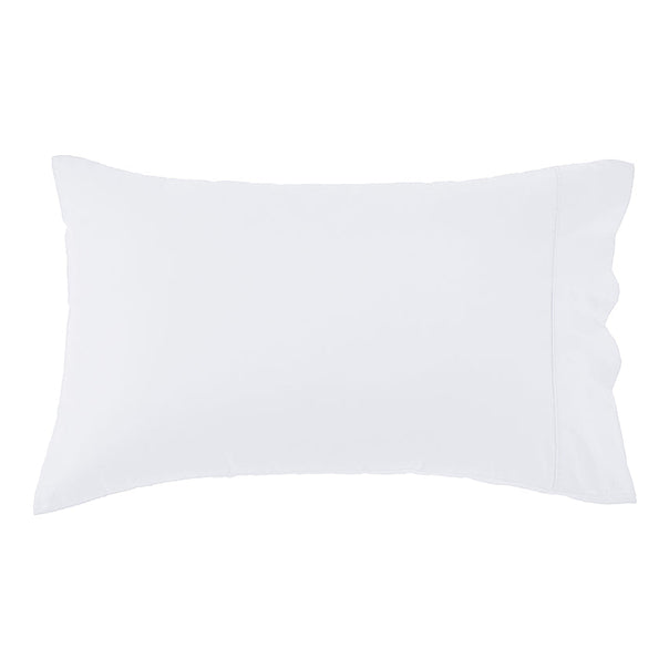 Oxford 300TC Crisp Cotton Percale Standard Pillowcase Pair Pure White