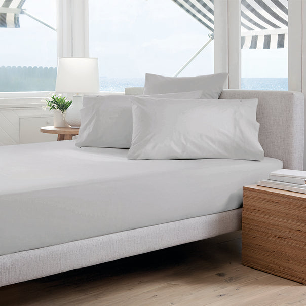 Oxford 300TC Crisp Cotton Percale Fitted Combo Set Range Warm Silver