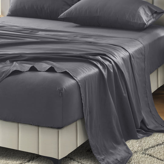 Signature 500TC Classic Egyptian Cotton Mega Fitted and Flat Sheet Range Charcoal Grey