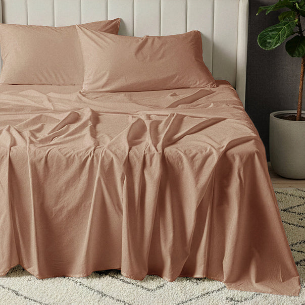 Signature 500TC Classic Egyptian Cotton Mega Sheet Set Range Earth Clay
