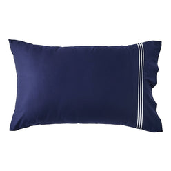 Signature 500TC Embroidered Egyptian Cotton Standard Pillowcase Pair Midnight Navy and Pure White