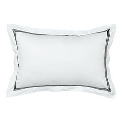 Signature 500TC Embroidered Egyptian Cotton Tailored Standard Pillowcase Pair Pure White and Black