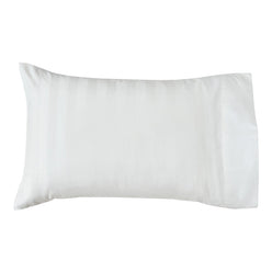 Signature 500TC Luxe Stripe Egyptian Cotton Standard Pillowcase Pair Pure White