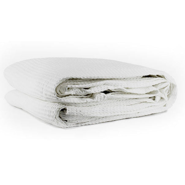 Cotton Waffle Blanket Range White