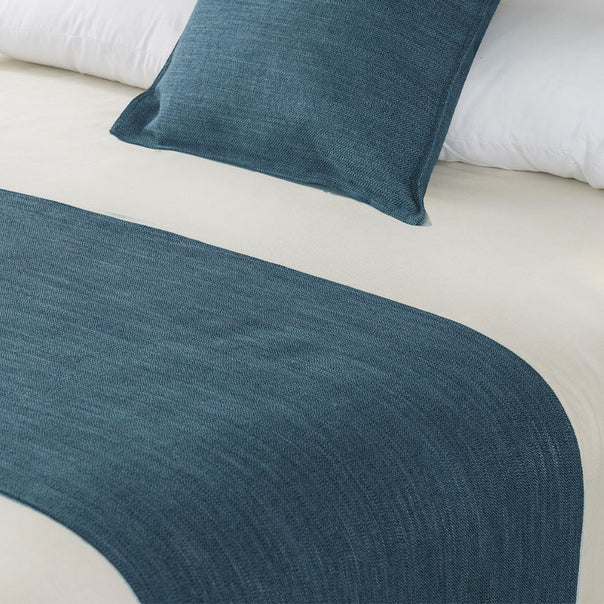Linen Look Bed Runner Range Marine